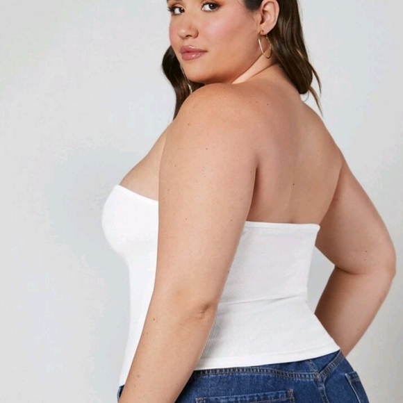 Sexy Plus Size White Tube Top - Picture 3 of 4